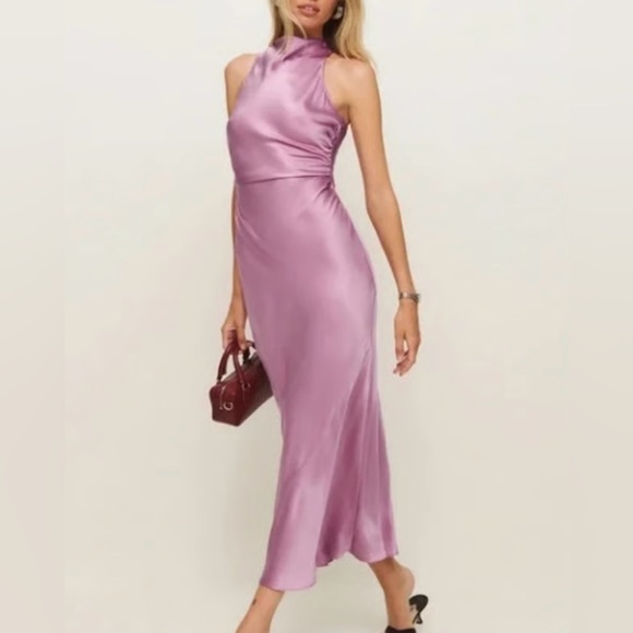Reformation Dresses & Skirts - Reformation Cassette Satin Midi Dress in Sugar Plum